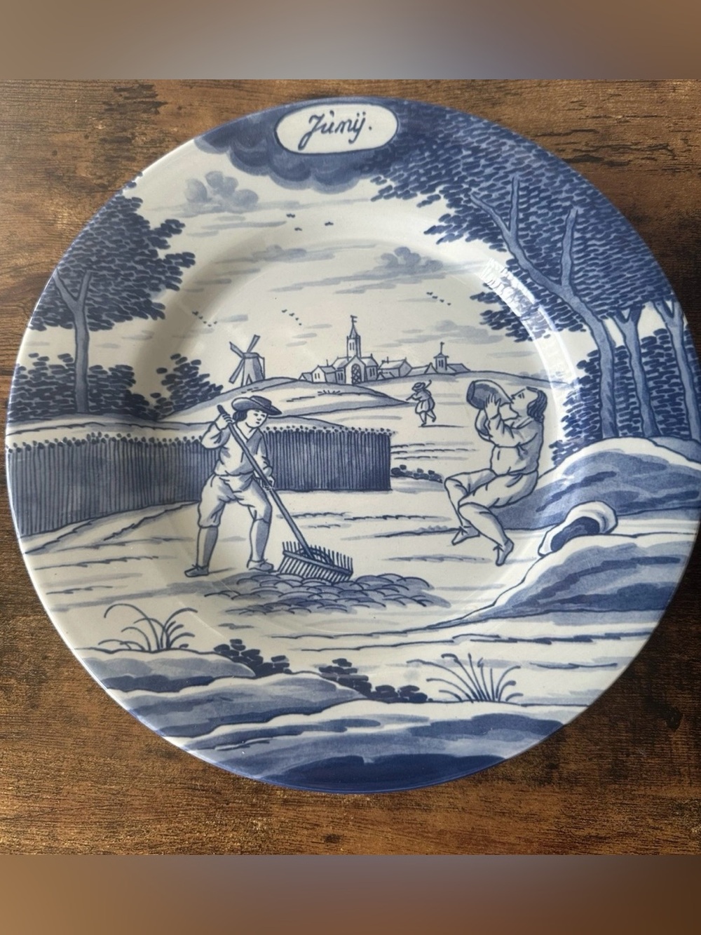 MMA Delft Plate June Juni Vintage First Edition Month Plate Made In Holland